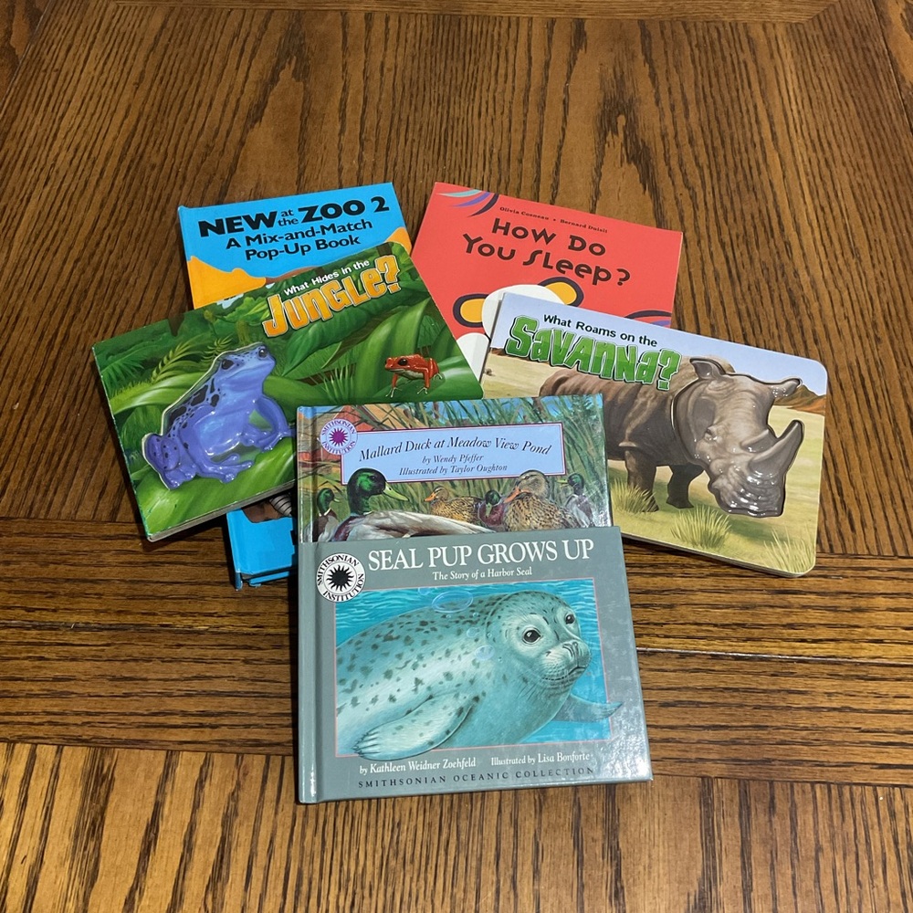 Interactive Animal Pop-Up & Book set: Zoo, Sleep, Jungle, Savanna, Duck & Seal